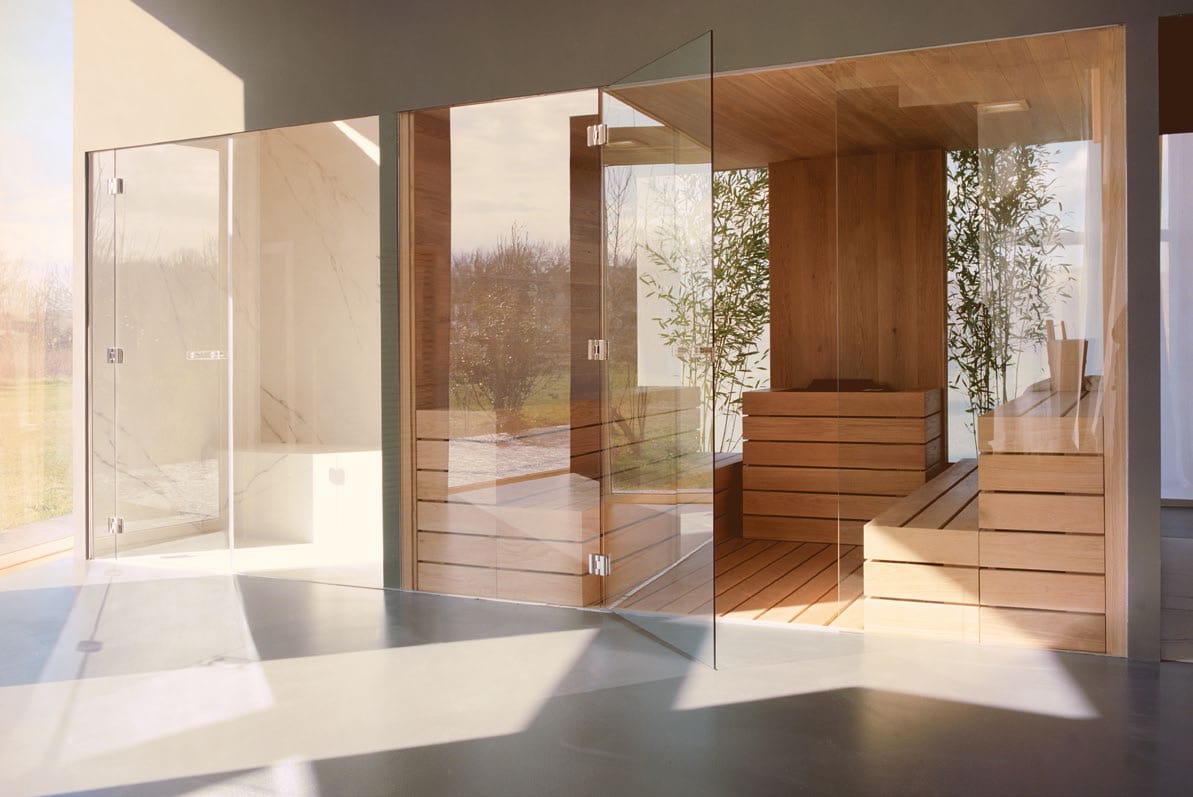 Steam room and sauna with built in frame