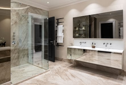 Marble Bathroom Design in Virginia Water