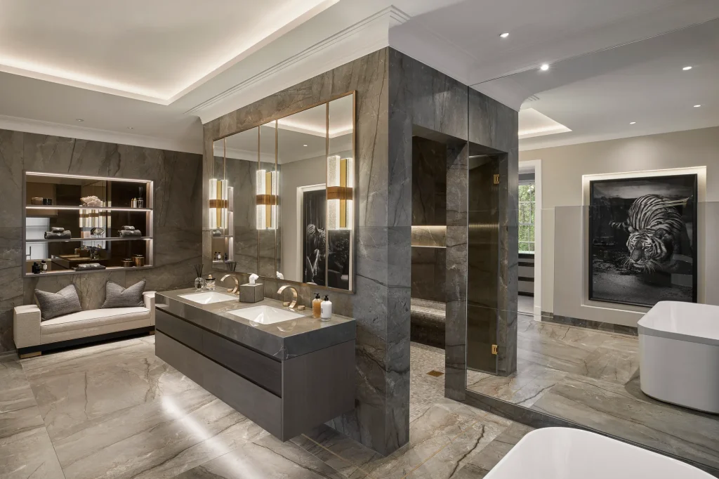 High End Luxury Marble Spa Bathroom
