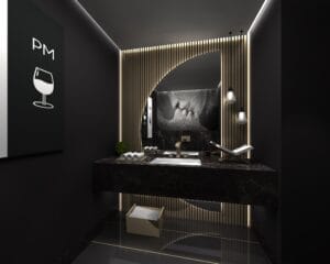 Cinema Themed Cloakroom Design Visual