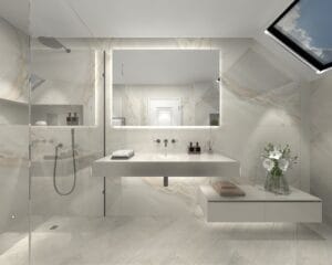 Natural Contemporary Glass Vanity Drawers