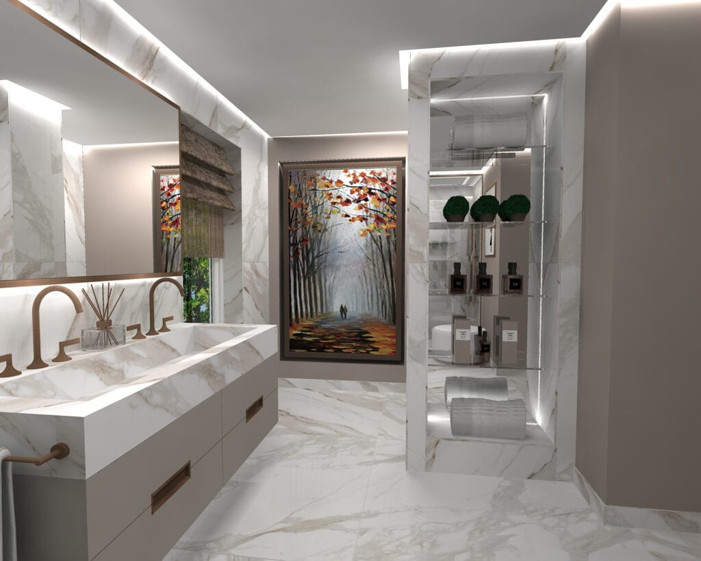 Porcelain Marble Bathroom Design , Virginia Water