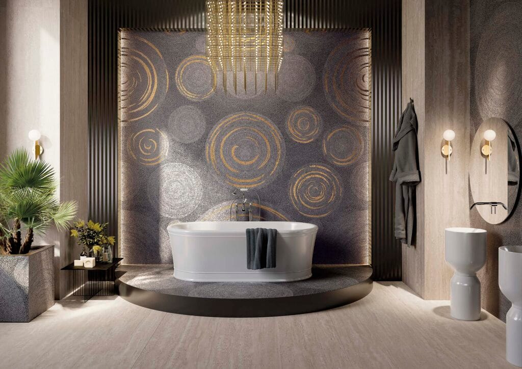 book matched porcelain slab decor