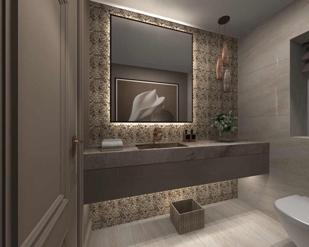Mother of Pearl Cloakroom Wall