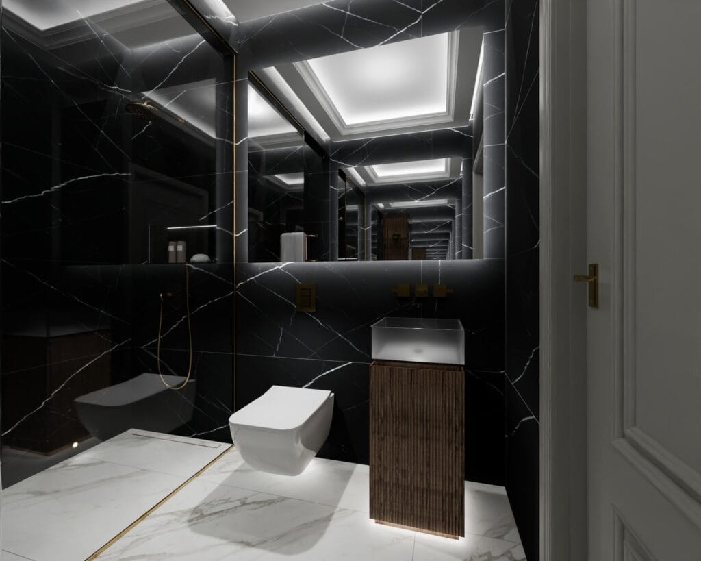 Black & White Cloakroom